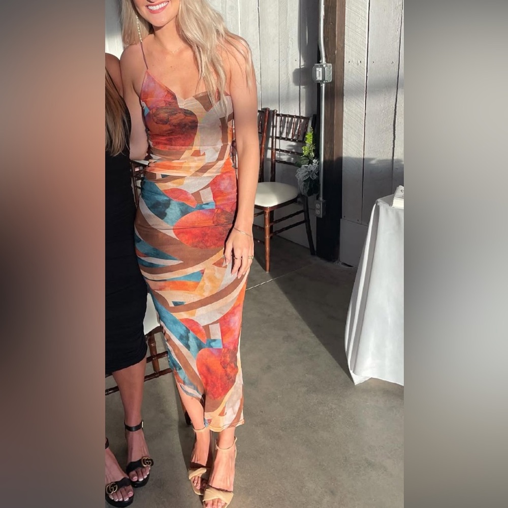 Multicolor Abstract Print Women's Dress - PLT
